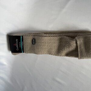 Cuddl Duds Plushfill Knee High Socks 2 Pack Taupe & Black Soft Warm Cozy NWT